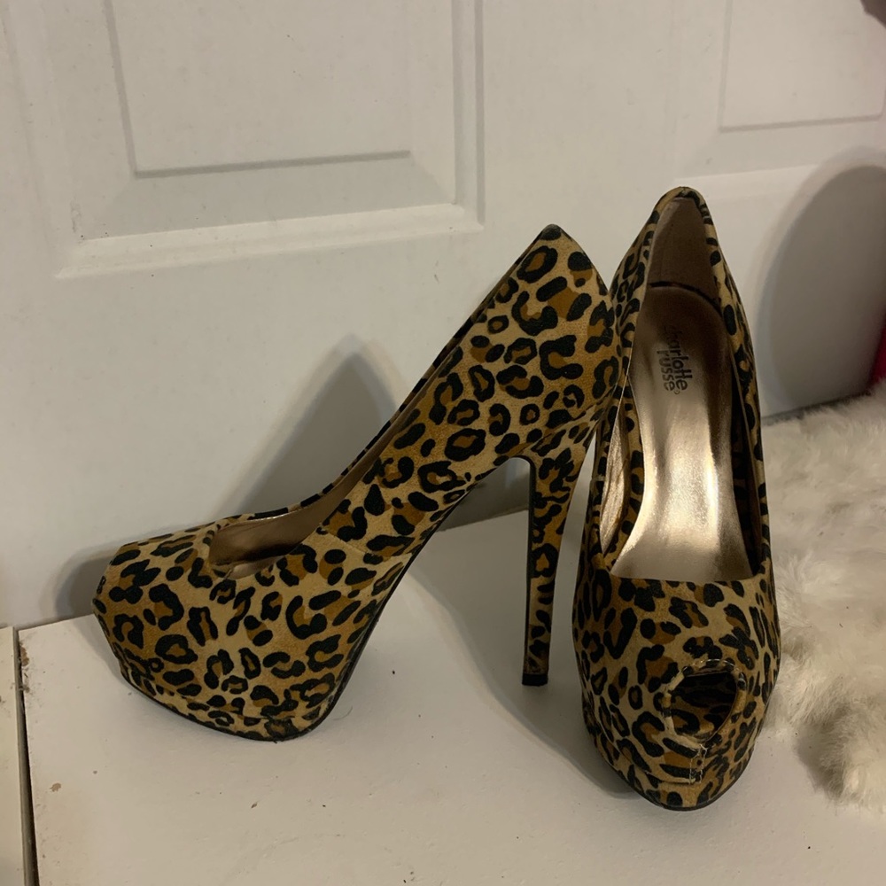 Cheetah Open Toe Heels size 7 Used